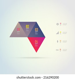 Abstract colorful triangles infographic template for your business presentation with text and numbers Eps 10 stock vector illustration 