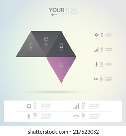 Abstract colorful triangles infographic template for your business presentation with text and numbers Eps 10 stock vector illustration 