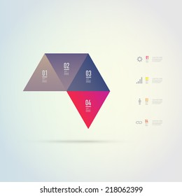 Abstract colorful triangles infographic template for your business presentation with text and numbers. Eps 10 stock vector illustration. 