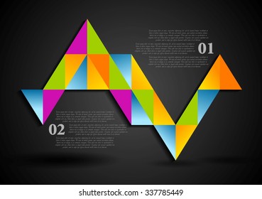 Abstract colorful triangles infographics background. Vector illustration