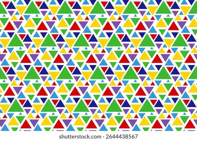 Abstrait de triangles colorés sur fond blanc avec motif harmonieux à répétition - Image vectorielle d'illustration