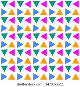 Abstract colorful triangles pattern on white background, vector design