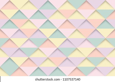 Abstract colorful triangles seamless background, Pastel overlapping triangles backdrop, Vector