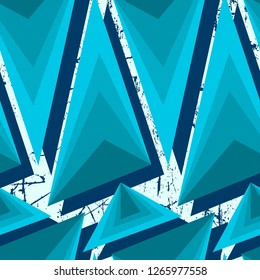 Abstract colorful triangles seamless pattern.