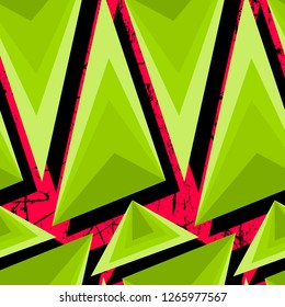 Abstract colorful triangles seamless pattern.