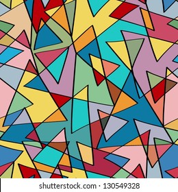 Abstract colorful triangles seamless pattern.