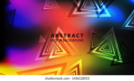 Abstract colorful triangular background with gradient color - Vector
