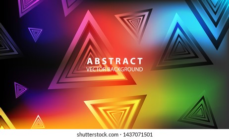 Abstract colorful triangular background with gradient color - Vector

