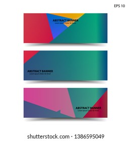 Abstract colorful triangular background. Colorful smooth banner template - Vector