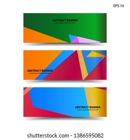 Abstract colorful triangular background. Colorful smooth banner template - Vector