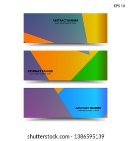 Abstract colorful triangular background. Colorful smooth banner template - Vector