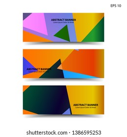 Abstract colorful triangular background. Colorful smooth banner template - Vector