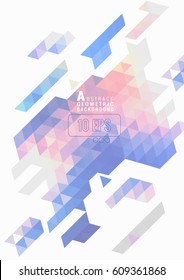 Abstract colorful triangular polygon directional on white background space