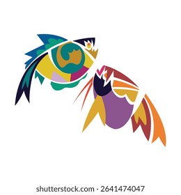 Abstract colorful tropical fish vector  illustration