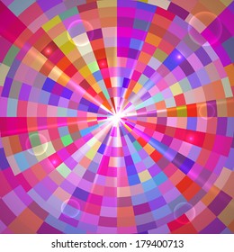 Abstract Colorful Tunnel. Vector