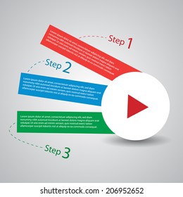 Abstract colorful tutorial steps.