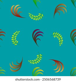 Abstract colorful twigs seamless pattern. Fashion graphic background design. Modern stylish abstract texture. Design colorful template for prints, textile, wrapping, wallpaper. Vector illustration