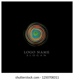 Abstract Colorful Twirl Logo. Symbol & Icon Vector Template.