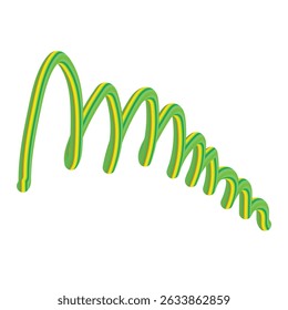 Abstract colorful twisted lines set isolated on white background