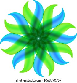 Abstract colorful twisted wavy shape. Bright poster, banner, web design element in vibrant colors.Can be used for wallpaper, flyer, advertisement, brochures. Vector illustration.