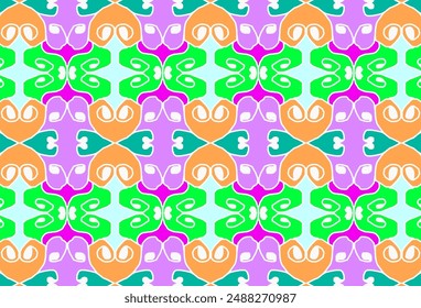 Abstract colorful ukelan batik pattern