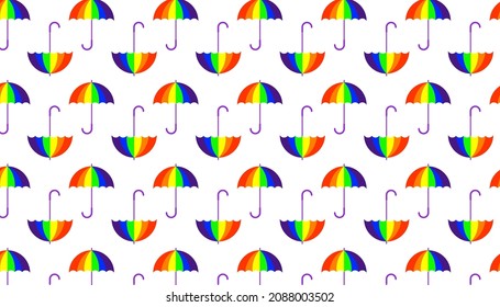 Abstract colorful umbrella isolated on white background. Vector illustration