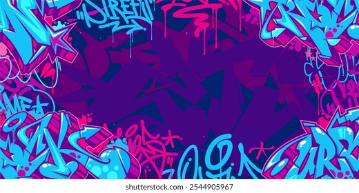 Abstract Colorful Urban Street Art Graffiti Style Vector Illustration Background Template