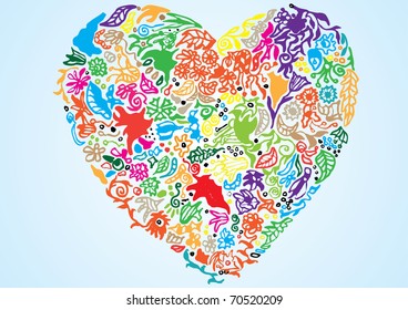 abstract colorful valentine heart vector eps8