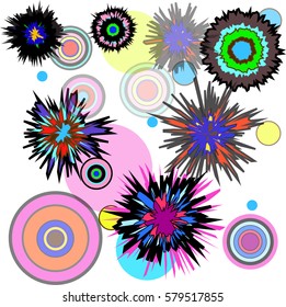 Abstract colorful various shape , fun colorful shapes