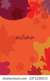 Abstract colorful vector autumn background in red and orange tones. Autumn design for cover, banner, poster, social networks.