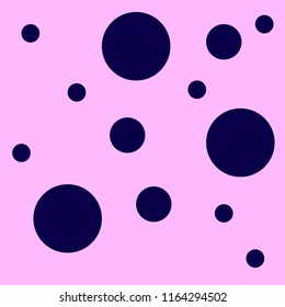 Abstract colorful vector background with blue circles on pink.