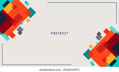 Abstract Colorful Vector Background with Central Space for Text or Design