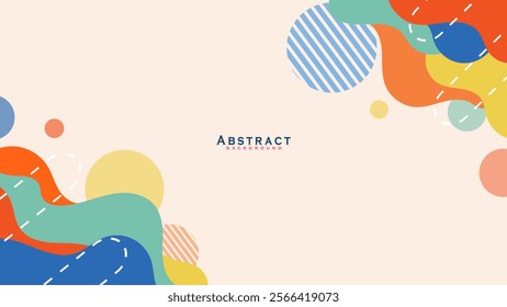 Abstract Colorful Vector Background with Central Space for Text or Design