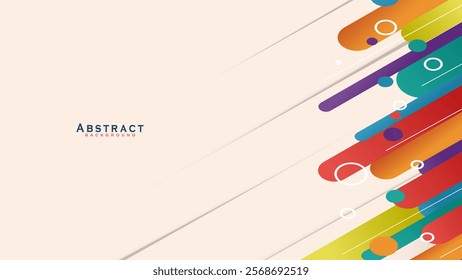 Abstract Colorful Vector Background with Central Space for Text or Design
