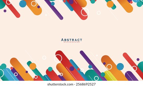 Abstract Colorful Vector Background with Central Space for Text or Design