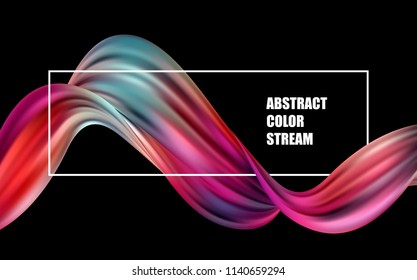 Abstract colorful vector background, color flow liquid wave for design brochure, website, flyer. Stream fluid