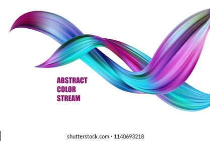 Abstract colorful vector background, color flow liquid wave for design brochure, website, flyer. Stream fluid