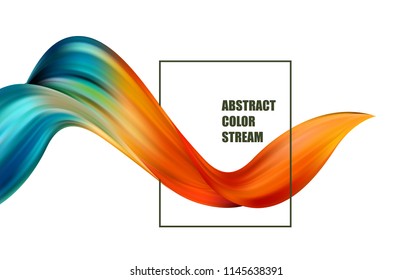 Abstract colorful vector background, color flow liquid wave for design brochure, website, flyer. Stream fluid