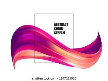 Abstract colorful vector background, color flow liquid wave for design brochure, website, flyer. Stream fluid acrilic paint