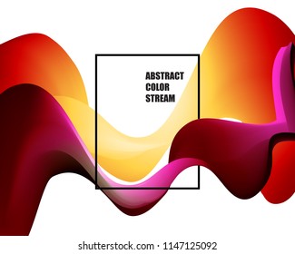 Abstract colorful vector background, color flow liquid wave for design brochure, website, flyer. Stream fluid acrilic paint