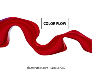 Abstract colorful vector background, color flow liquid red wave for design brochure, website, flyer. Stream fluid. Acrylic paint