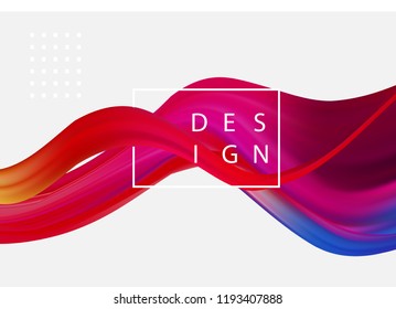 Abstract colorful vector background, color flow liquid wave for design brochure, website, flyer. Stream fluid. Acrylic paint