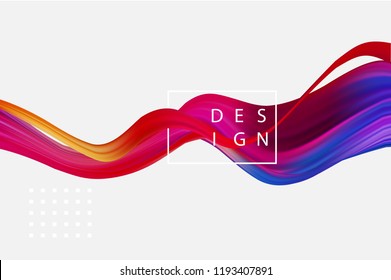 Abstract colorful vector background, color flow liquid wave for design brochure, website, flyer. Stream fluid. Acrylic paint