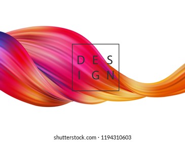 Abstract colorful vector background, color flow liquid wave for design brochure, website, flyer. Stream fluid. Acrylic paint