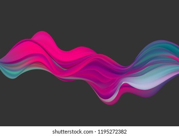 Abstract colorful vector background, color flow liquid wave for design brochure, website, flyer. Stream fluid. Acrylic paint