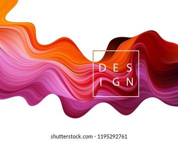Abstract colorful vector background, color flow liquid wave for design brochure, website, flyer. Stream fluid. Acrylic paint