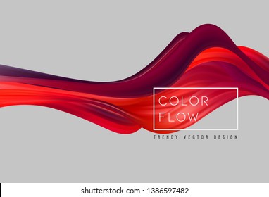 Abstract colorful vector background, color flow liquid wave for design brochure, website, flyer. Stream fluid. Acrylic paint