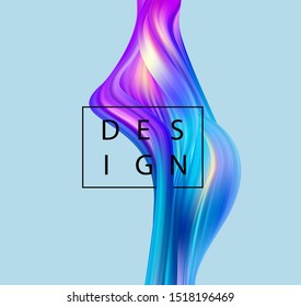 Abstract colorful vector background, color flow liquid wave for design brochure, website, flyer. Stream fluid. Acrylic paint