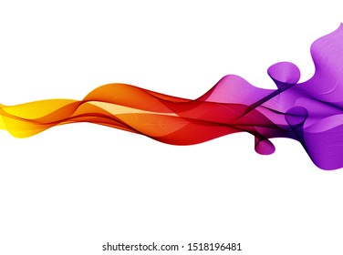 Abstract colorful vector background, color flow smoky wave for design brochure, website, flyer. Stream fluid.