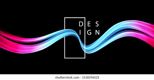Abstract colorful vector background, color flow liquid wave for design brochure, website, flyer. Stream fluid. Acrylic paint